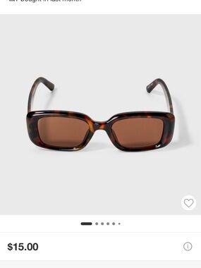 Tortoiseshell Rectangular Sunglasses - Dark Brown Lenses NWOT